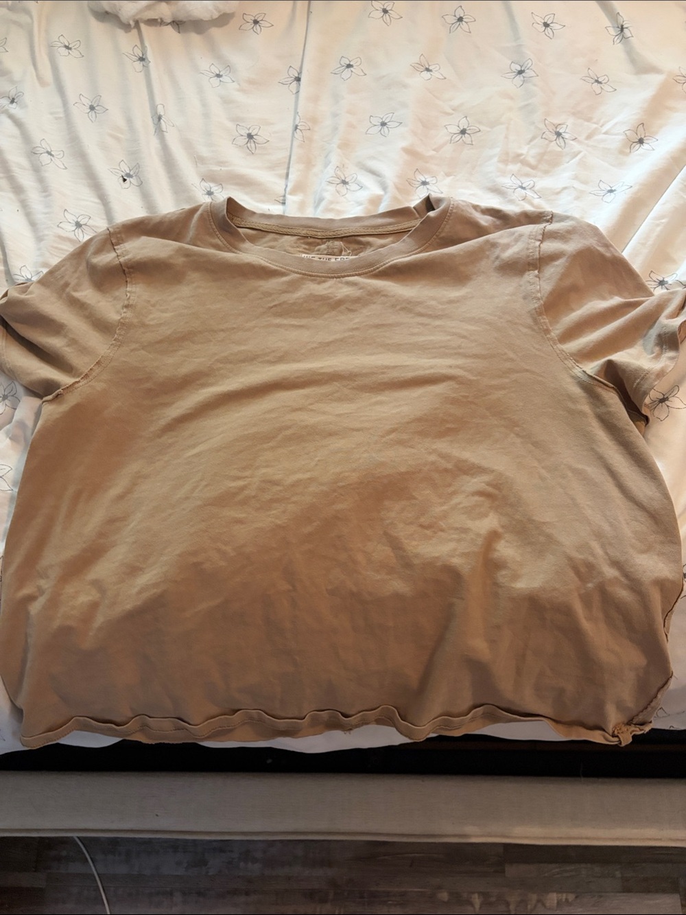 We the free Beige Crewneck Women's Short Sleeve Top